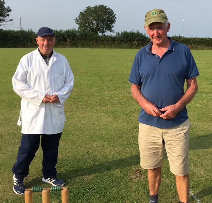 Umpires Nigel Badham and Brian Griffiths